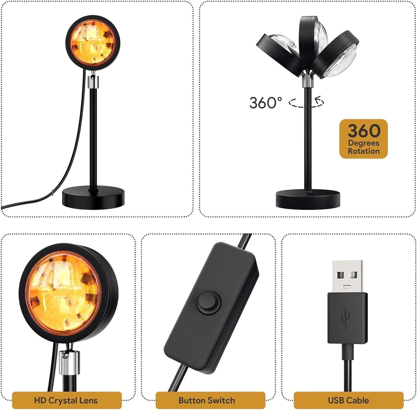 16 Colors Changing Sunset Projection Lamp